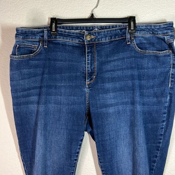 St. John's‎ Bay Blue Cotton Blend High Rise Straight Leg Jeans Women's Size 24W - Picture 2 of 9